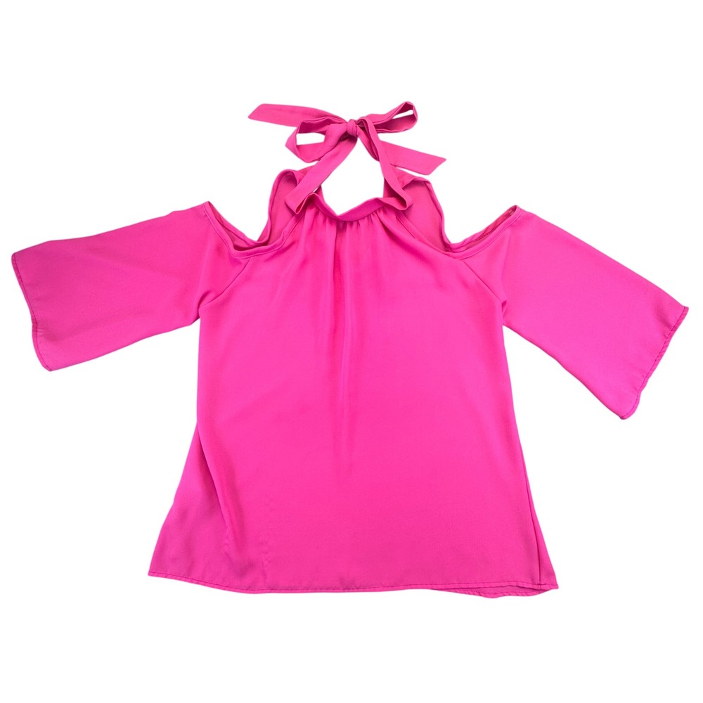 C‎ Christian Dress Women's Small Valentine's Day Pink Cold Shoulder Tie Neck